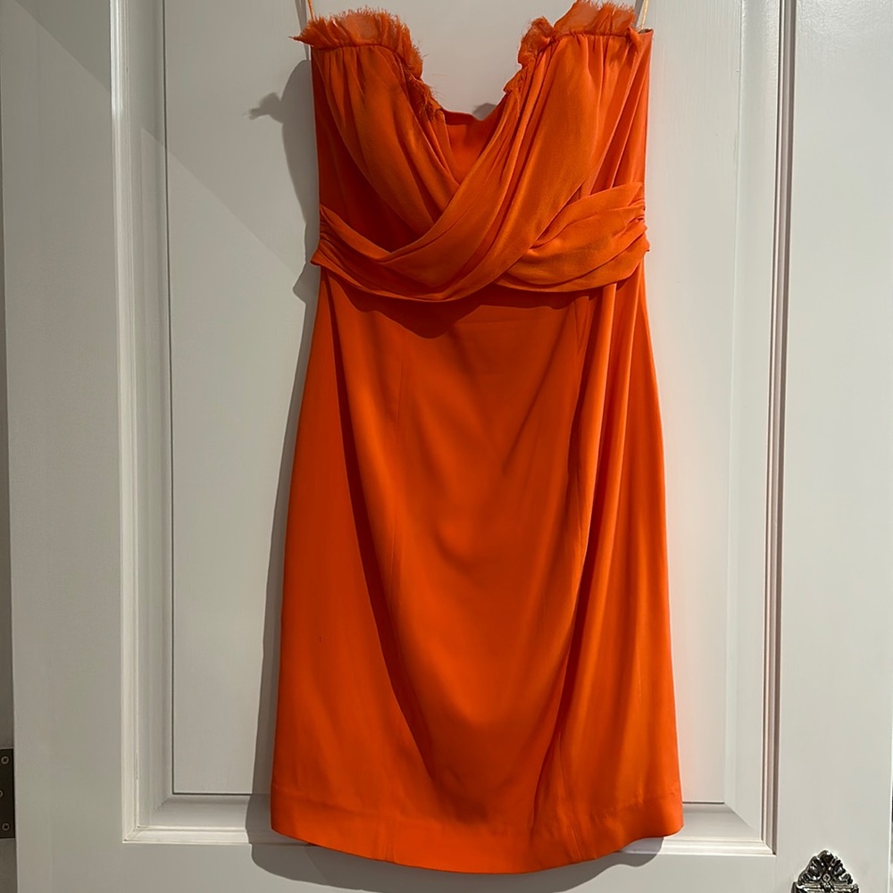 Jay Godfrey strapless orange dress